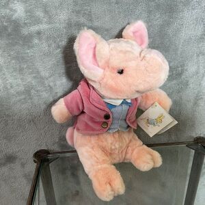 Vintage Eden Beatrix Potter Pigling Bland Pink Pig Stuffed Toy 9” sitting w tag